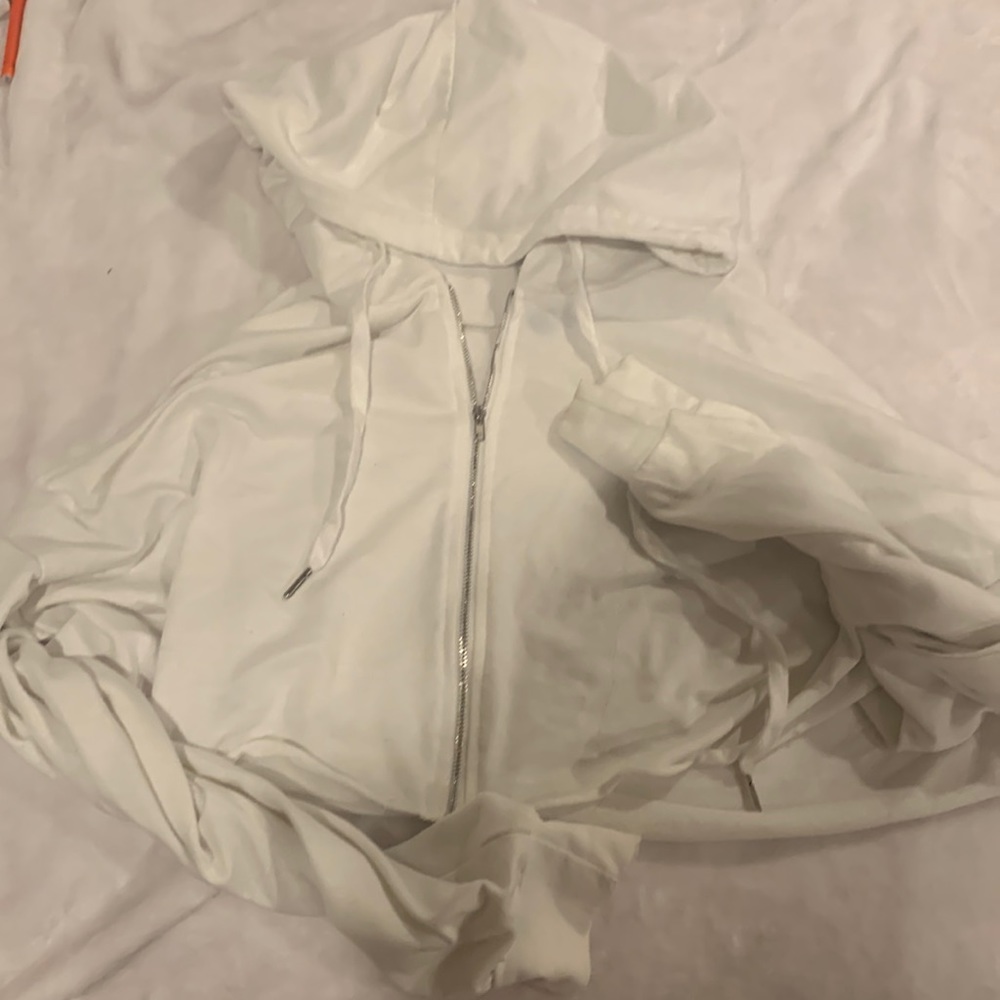 Thin Cropped White Jacket
